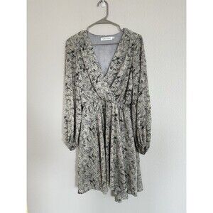 Floret Studios Balloon Sleeve Floral Knee Length V Neck Dress SZ XS Cottagecore